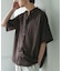 バンドカラーショートスリーブ 総柄シャツ