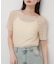 シャーリングシアートップ(5分袖)