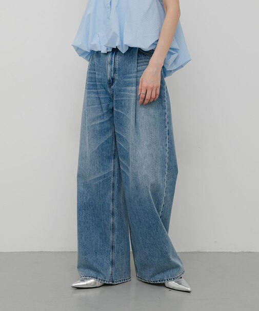 タックフェードデニムパンツ