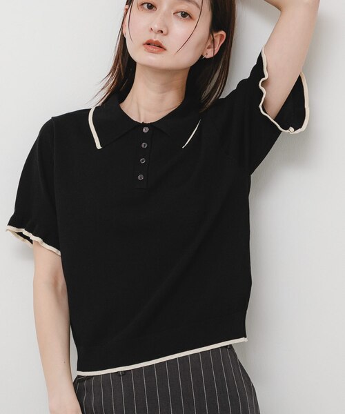 洗濯可』フリルニットポロシャツ｜アーバンリサーチの通販｜&mall