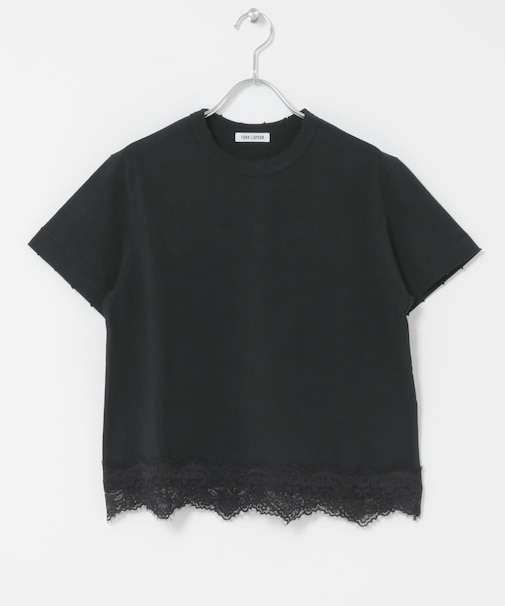 FORK&SPOON　ヘムレースダメージTシャツ