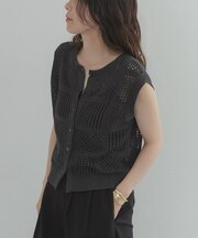 『WEB限定』2WAYクロシェノースリーブニット