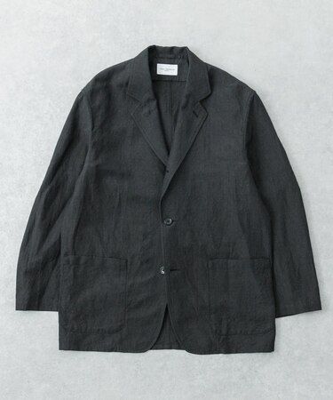 new basic　WOOL LINEN SINGLE SHIRTS JACKET