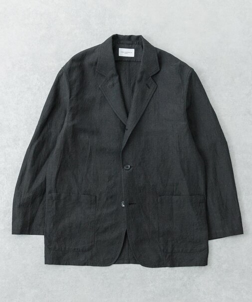 new basic　WOOL LINEN SINGLE SHIRTS JACKET