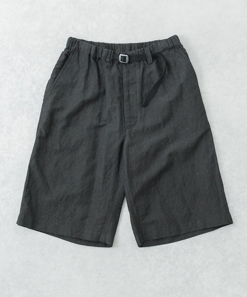 new basic　WOOL LINEN SHORT PANTS