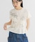 シャーリングデザインプリントTEE