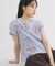 シャーリングデザインプリントTEE