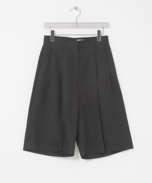 new basic　SILK LINEN HALF PANTS