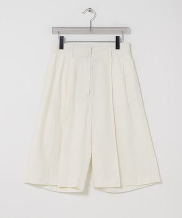 new basic　SILK LINEN HALF PANTS