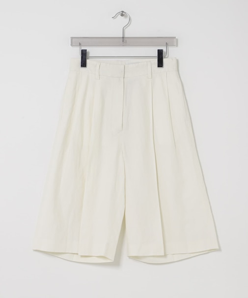 new basic　SILK LINEN HALF PANTS