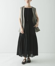 ニットドッキングティアードワンピース