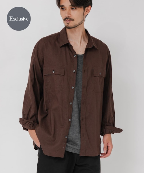 N✴︎様 ドゥーズィエムクラス　Safari シャツ　ブラウン 別注』BROOKS BROTHERS×URBAN RESEARCH SAFARI SHIRTS LONG-SLEEVE