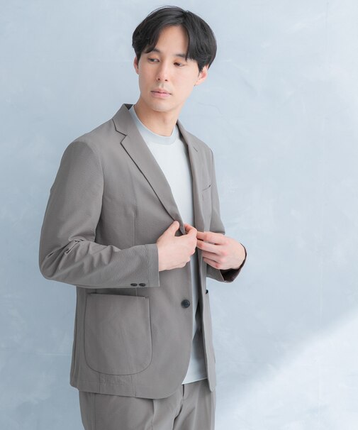 LIFE STYLE TAILOR　シアサッカーストレッチジャケット