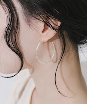 メタルバンブーナローフープピアス