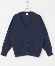 リネン混Vネックショートカーディガン