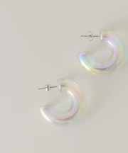 クリアボリュームフープピアス