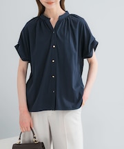 『WEB／一部店舗限定』汗染防止デザインボタンカットブラウス