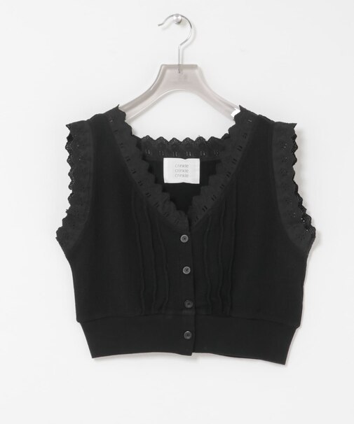 crinkle crinkle crinkle WAFFLE FRILL VEST