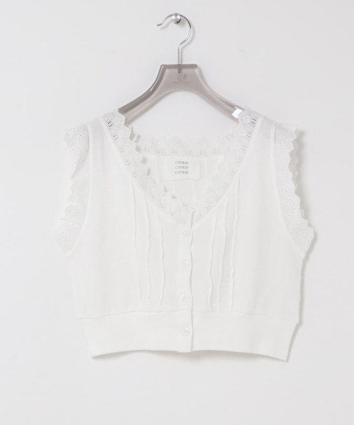 crinkle crinkle crinkle　WAFFLE FRILL VEST