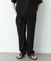 接触冷感リネン混テーパードパンツ