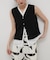 『洗濯可』シャツドッキングレイヤードニットベスト