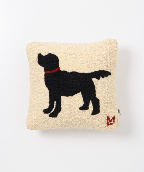 L.L.Bean WOOL PILLOW BLACK DOG