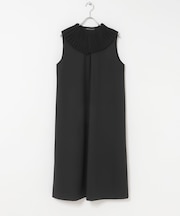 mizuiro-ind PLEATS COLLOR NO-SLEEVE ONE-PIECE