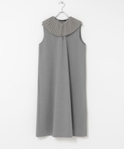 mizuiro-ind PLEATS COLLOR NO-SLEEVE ONE-PIECE