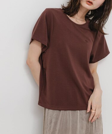 汗ジミ防止コクーンスリーブクルーネックTシャツ