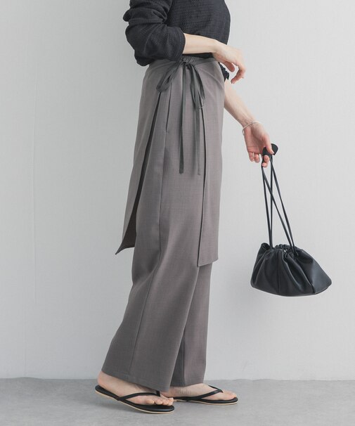 ラップレイヤードストレートパンツ