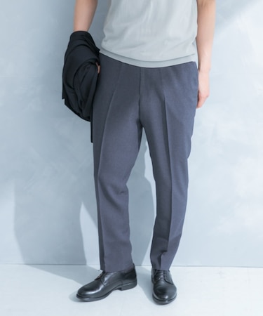 LIFE STYLE TAILOR リネンライク千鳥柄コンフォータブルパンツ