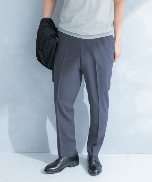 LIFE STYLE TAILOR リネンライク千鳥柄コンフォータブルパンツ