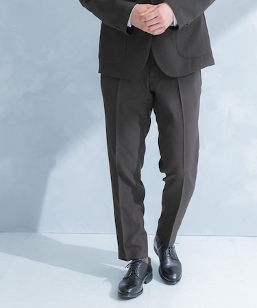 LIFE STYLE TAILOR リネンライク千鳥柄コンフォータブルパンツ