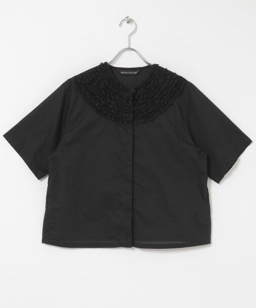 mizuiro-ind　FRILL CREW NECK SHIRTS