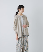 リネンワイドクルーネックカーディガン