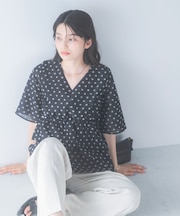 『WEB限定』ジャガードペプラムブラウス