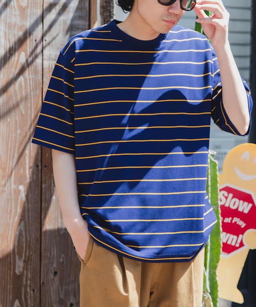 FORK&SPOON PEカノコボーダーショートスリーブTシャツ