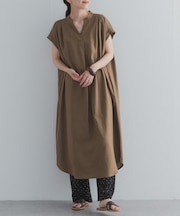 リネンレーヨンスキッパーフレンチワンピース