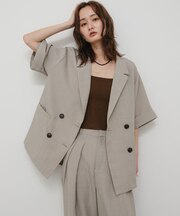 『WEB／一部店舗限定』スラブツイードハーフスリーブジャケット