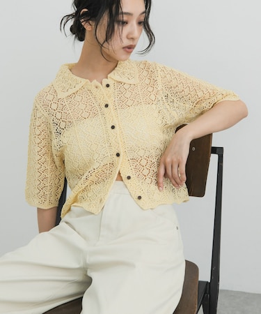 『WEB限定』クロシェニットシャツ
