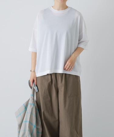 ハイツイストコットン半袖Tシャツ