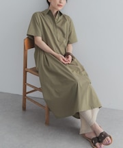衿付きスキッパーAラインワンピース
