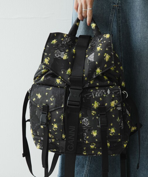 GANNI　PRINTED NYLON BACKPACK