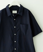 接触冷感リネン混ショートスリーブシャツ