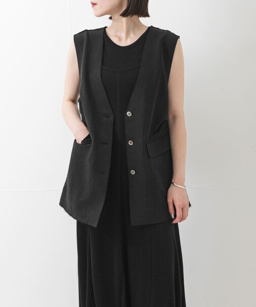 new basic　SILK LINEN GILET