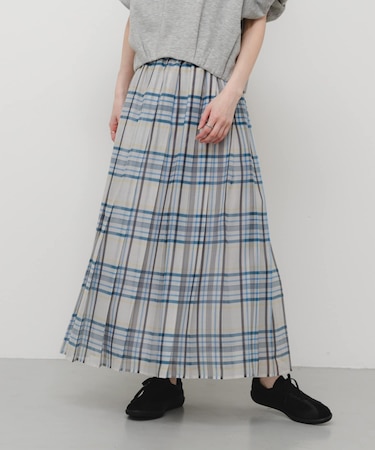 シアーチェックプリーツスカート