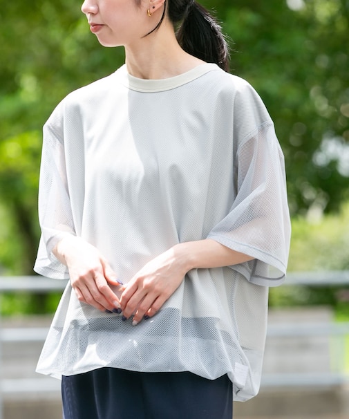 『UR TECH ひやサラクール』メッシュレイヤードTシャツ