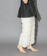 ラメジャガードストレートスカート