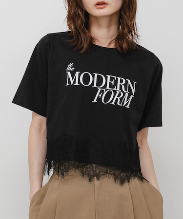 クロップドレースロゴTシャツ(半袖)