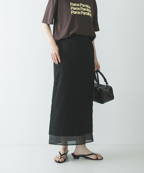 シアーメッシュストレートスカート